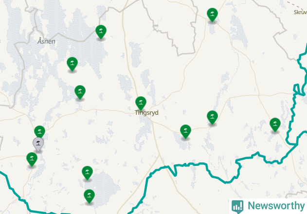 Karta över Tingsryds kommun