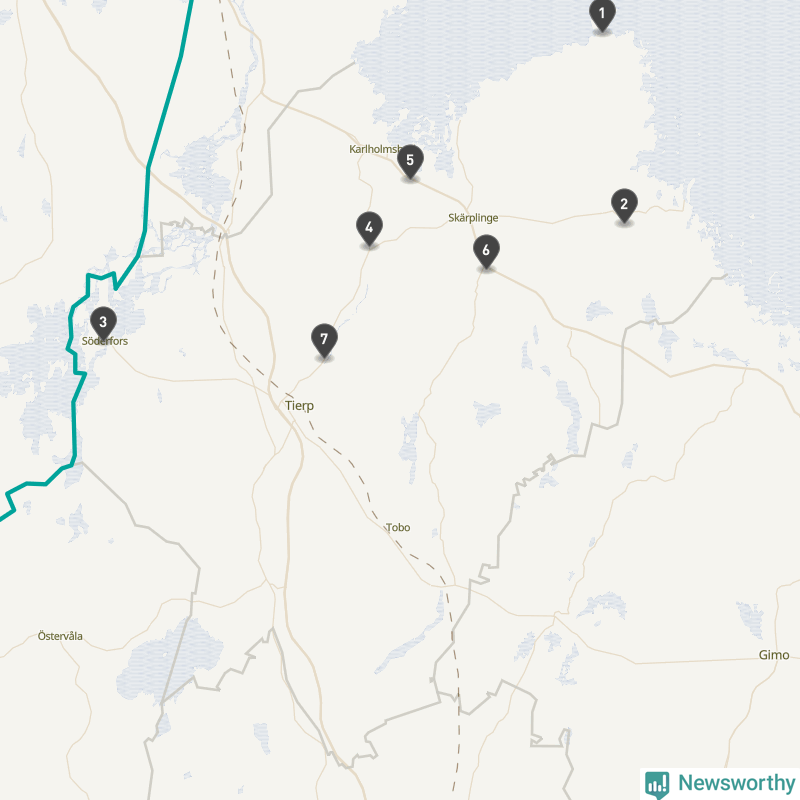 Karta över Tierps kommun