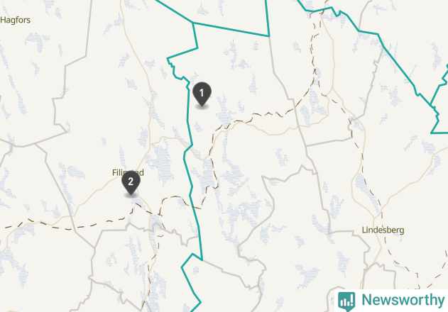 Karta över väderstationer i artikeln