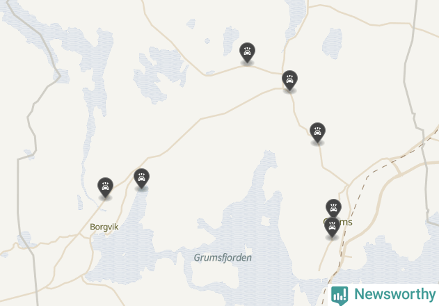 Karta över viltolyckor i Grums kommun