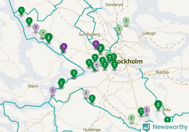 Karta över Stockholms kommun