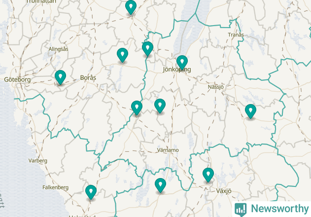 Karta över Gislaveds kommun