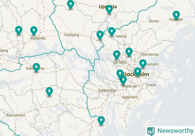 Karta över Upplands Väsby kommun