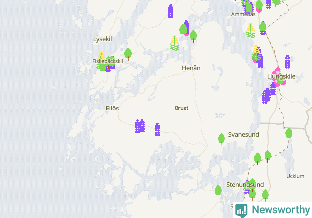 Karta över Orusts kommun