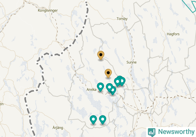 Karta över Arvika kommun