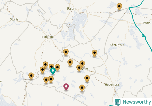 Karta över Säters kommun