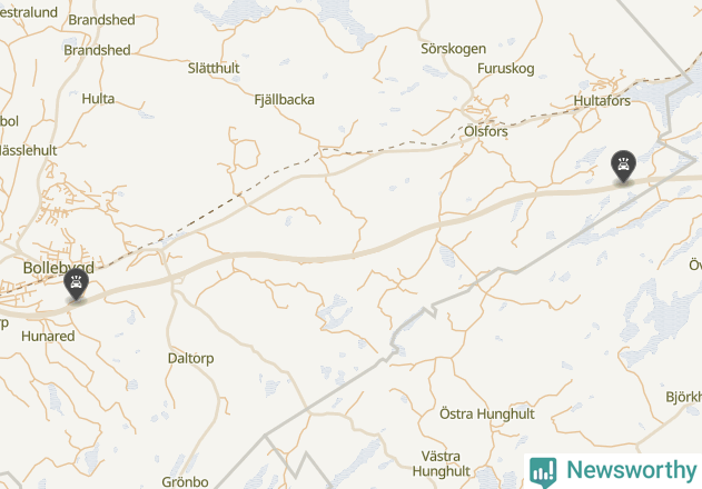 Karta över viltolyckor i Bollebygds kommun