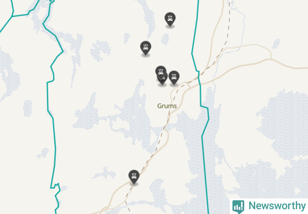 Karta över viltolyckor i Grums kommun