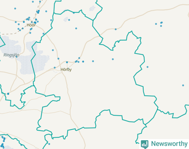 Karta över Hörby kommun