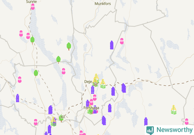 Karta över Forshaga kommun