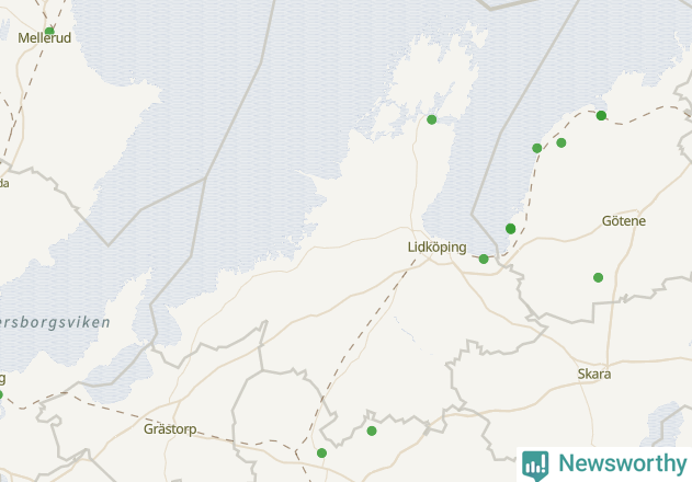 Karta över Lidköpings kommun