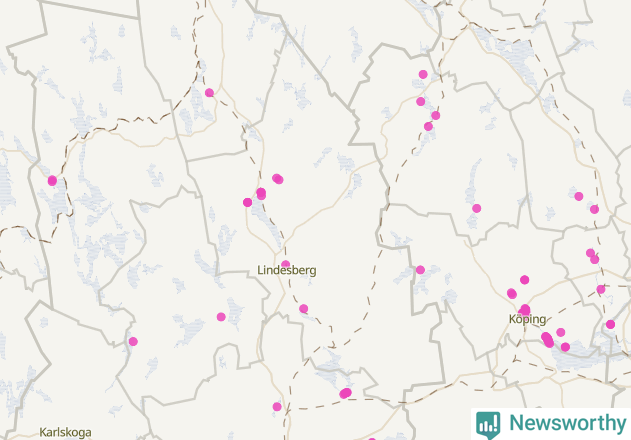 Karta över Lindesbergs kommun