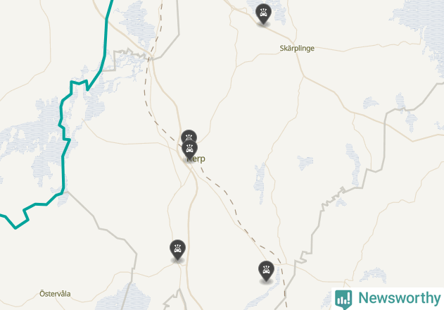 Karta över viltolyckor i Tierps kommun