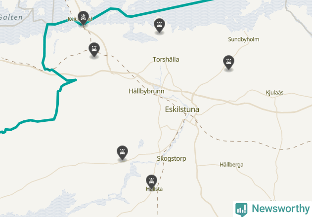 Karta över viltolyckor i Eskilstuna kommun