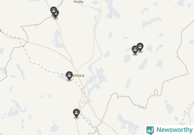 Karta över viltolyckor i Hedemora kommun