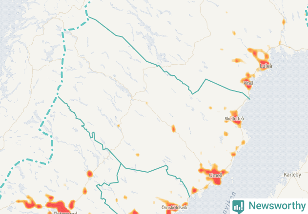 Karta över Västerbottens län