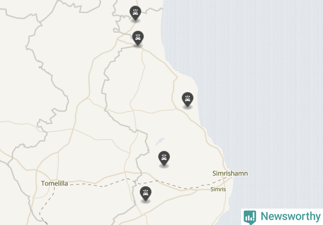 Karta över viltolyckor i Simrishamns kommun