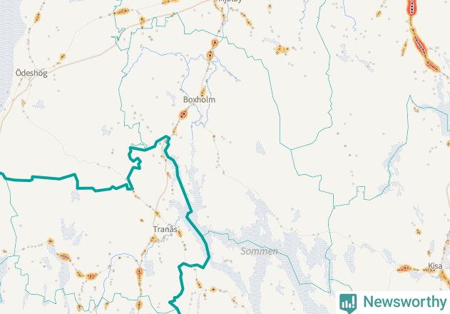 Karta över Boxholms kommun