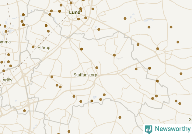 Karta över Staffanstorps kommun