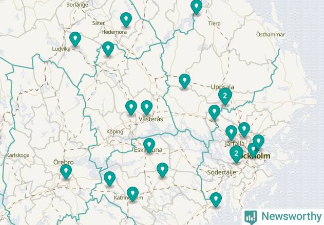 Karta över Västerås kommun