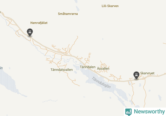 Karta över viltolyckor i Härjedalens kommun