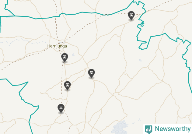 Karta över viltolyckor i Herrljunga kommun