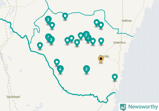 Karta över Torsås kommun