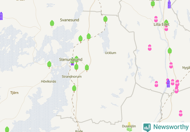 Karta över Stenungsunds kommun