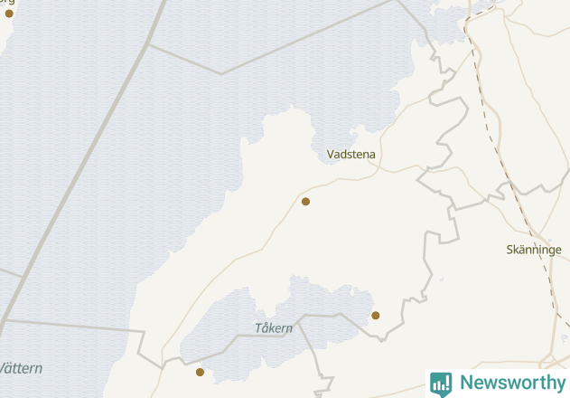 Karta över Vadstena kommun