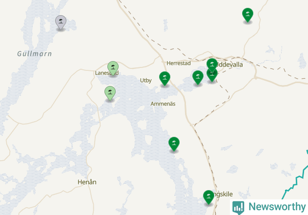 Karta över Uddevalla kommun