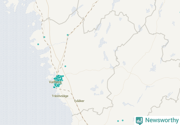 Karta över Varbergs kommun