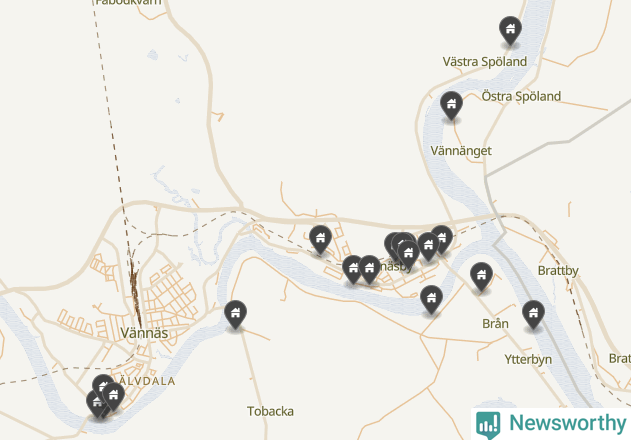 Karta över Vännäs kommun