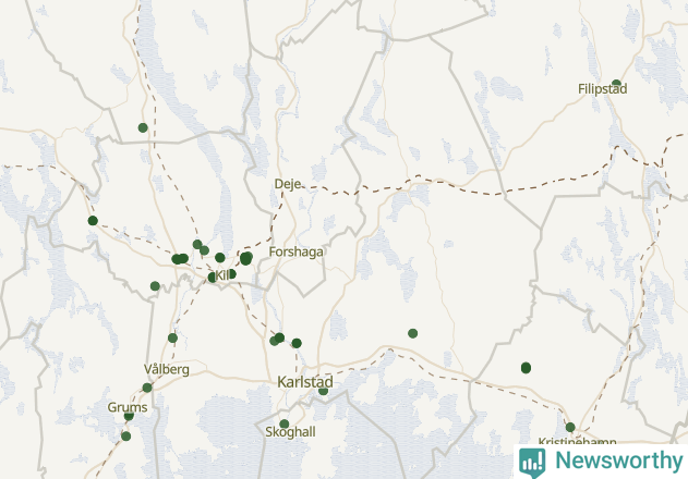Karta över Karlstads kommun