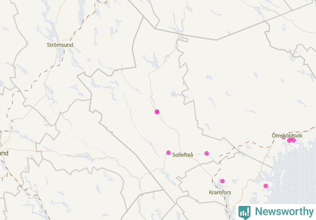 Karta över Sollefteå kommun
