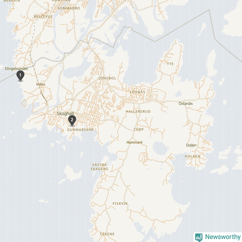 Karta över Hammarö kommun