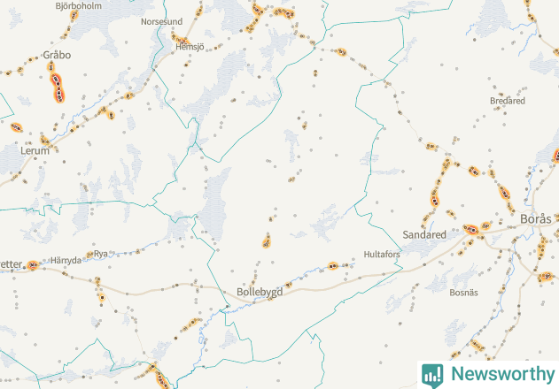 Karta över Bollebygds kommun