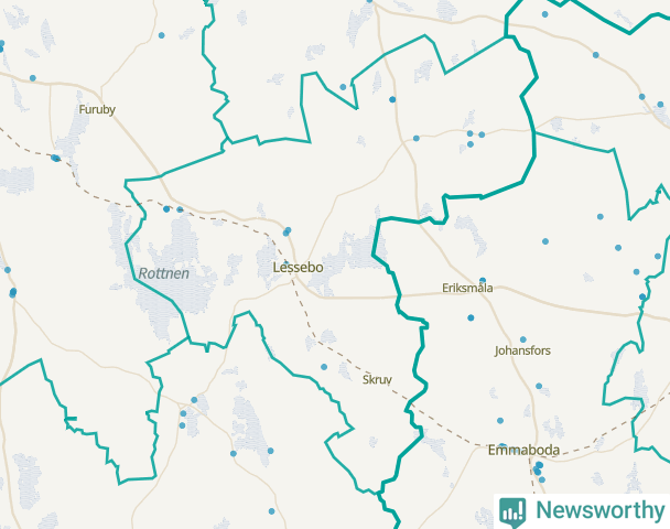 Karta över Lessebo kommun