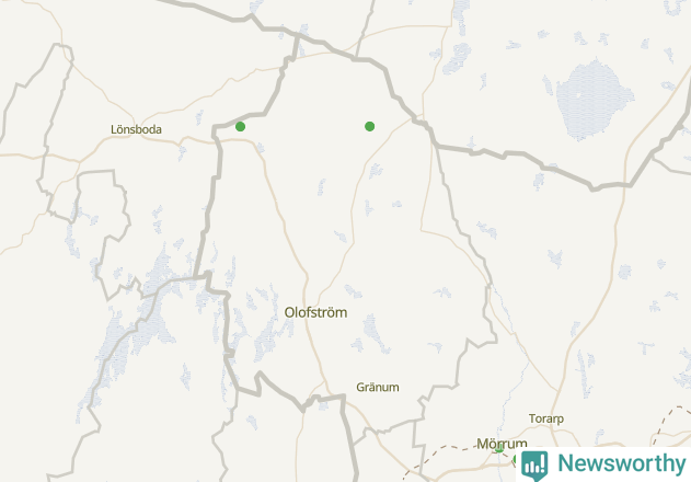 Karta över Olofströms kommun