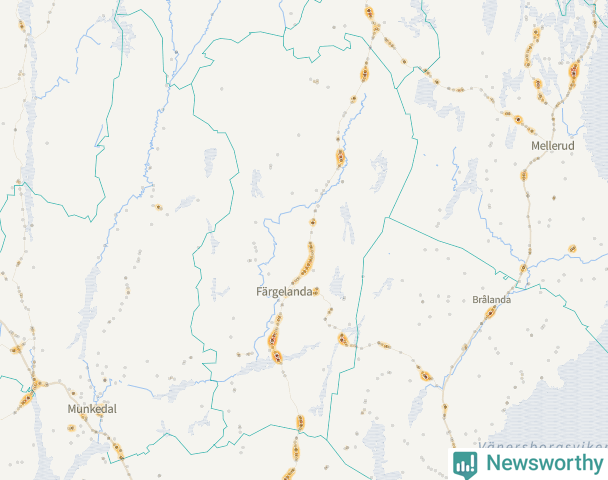 Karta över Färgelanda kommun