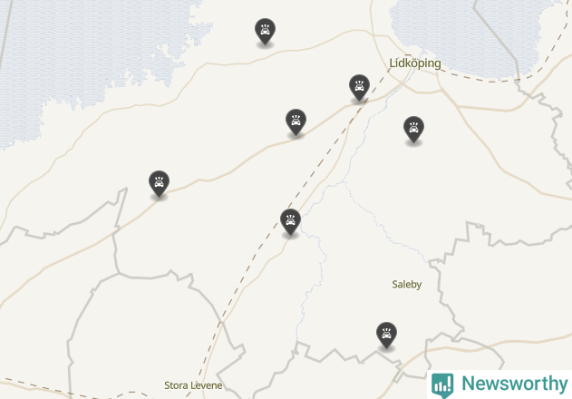 Karta över viltolyckor i Lidköpings kommun