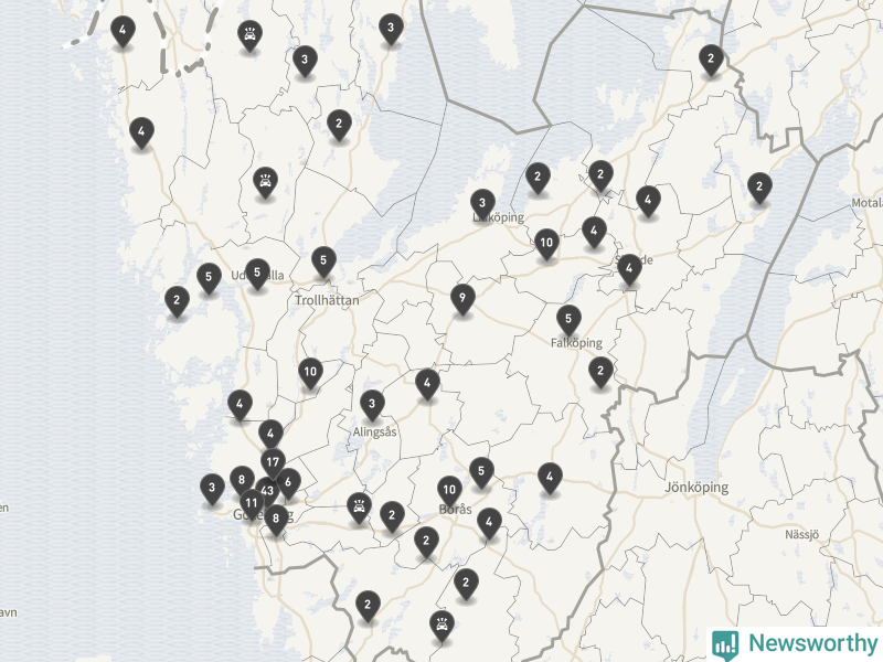 Karta över Västra Götalands län