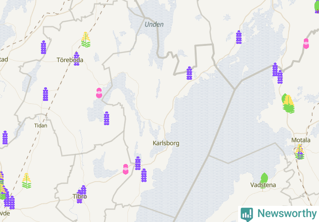 Karta över Karlsborgs kommun