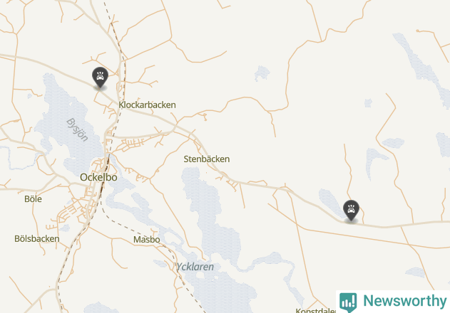 Karta över viltolyckor i Ockelbo kommun
