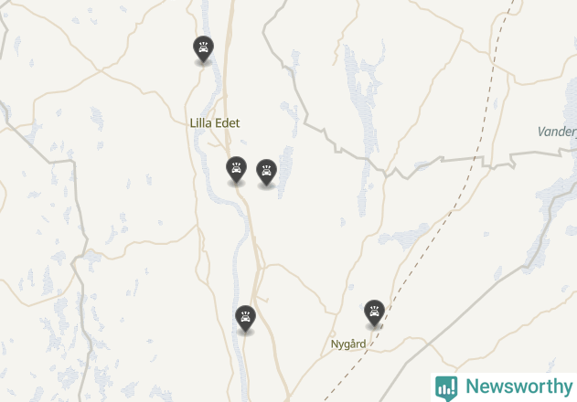 Karta över viltolyckor i Lilla Edets kommun