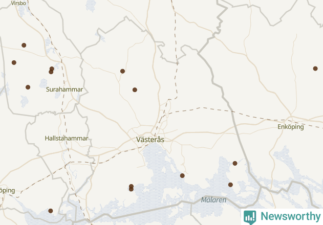 Karta över Västerås kommun