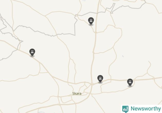 Karta över viltolyckor i Skara kommun