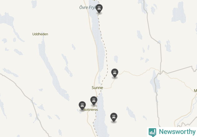 Karta över viltolyckor i Sunne kommun