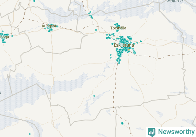 Karta över Eskilstuna kommun