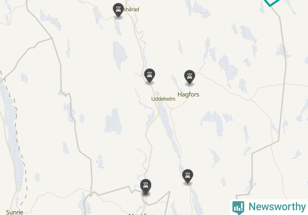 Karta över viltolyckor i Hagfors kommun