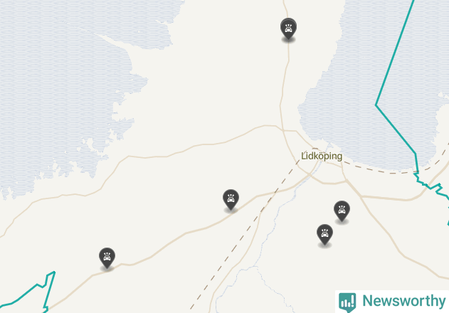 Karta över viltolyckor i Lidköpings kommun